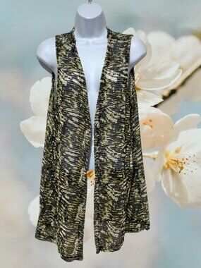 Christopher & Banks-Women's Medium Multi-Color Open Cardigan Sleeveless